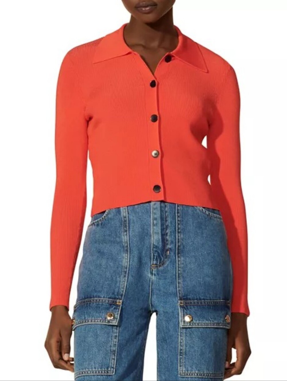 NWT Sandro Francoise Cropped Rib Knit Cardigan - Picture 2 of 13